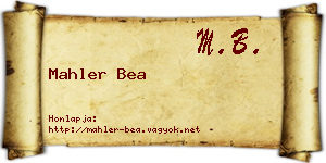 Mahler Bea névjegykártya